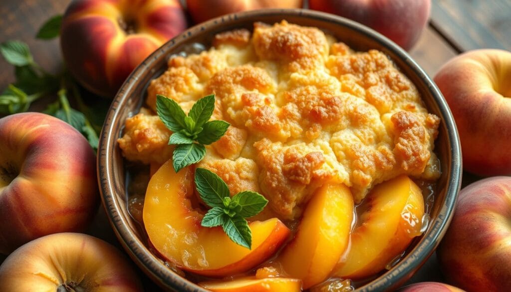 Easy Peach Cobbler with Cake Mix