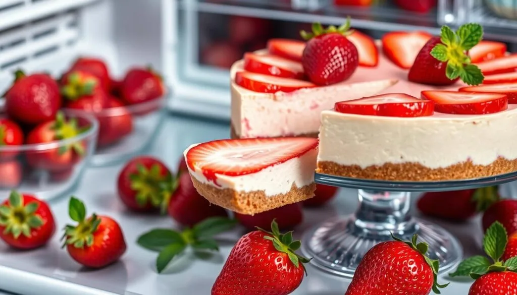 No Bake Strawberry Cheesecake Storage