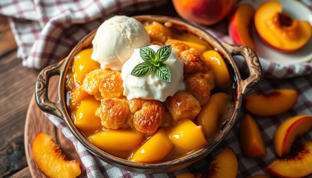 Peach Cobbler Serving Presentation