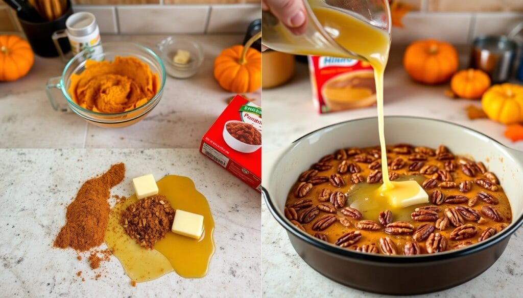 Pumpkin Dump Cake Preparation Steps