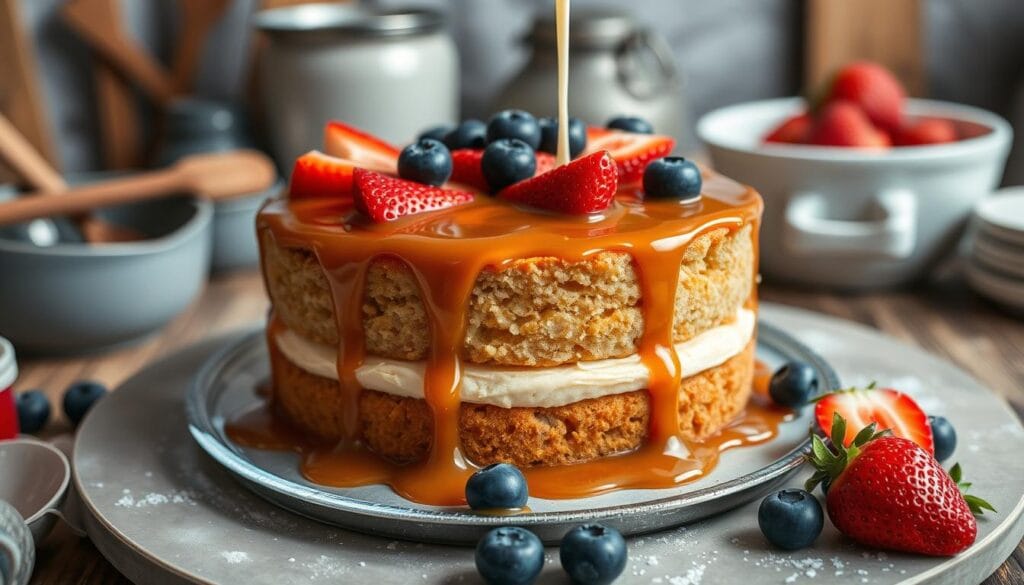 Sweetened Condensed Milk Cake Preparation