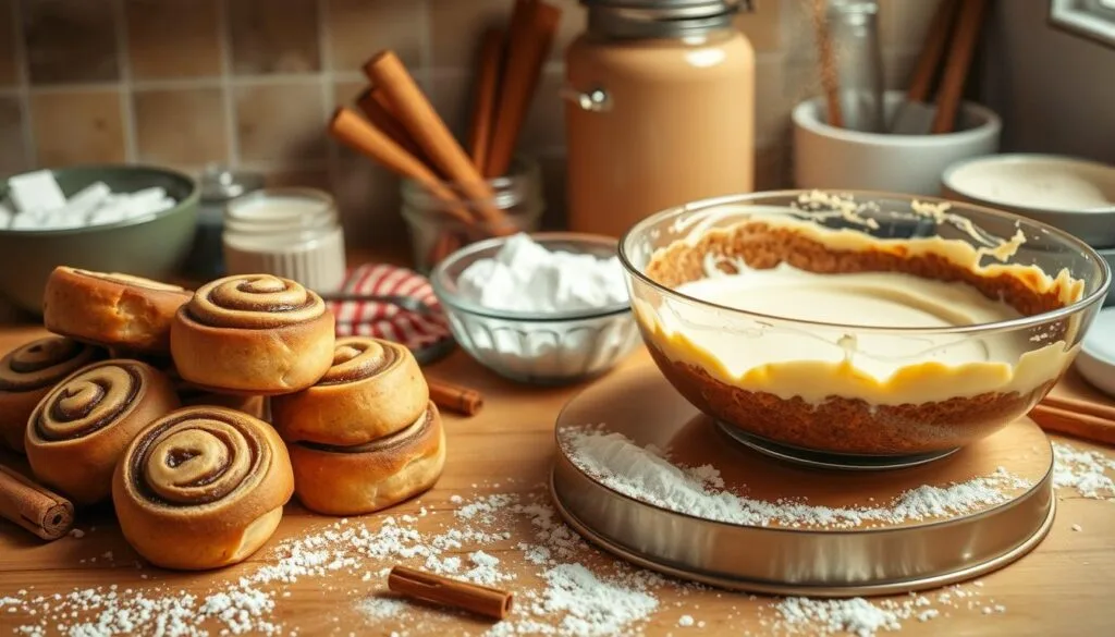 Cinnamon Roll Cheesecake Base Preparation