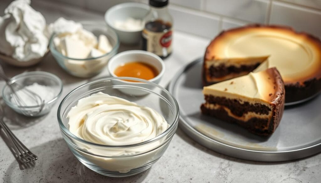 Cream Cheese Layer Preparation for Brownie Cheesecake