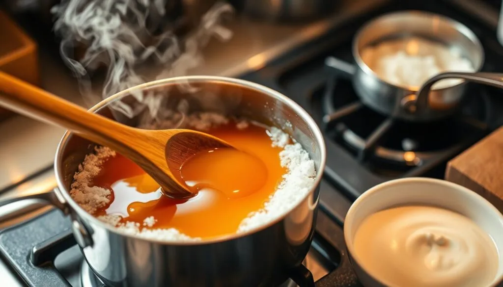 Homemade Caramel Sauce Preparation