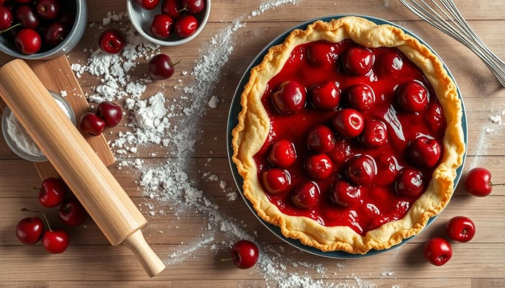 Homemade Cherry Tart Assembly