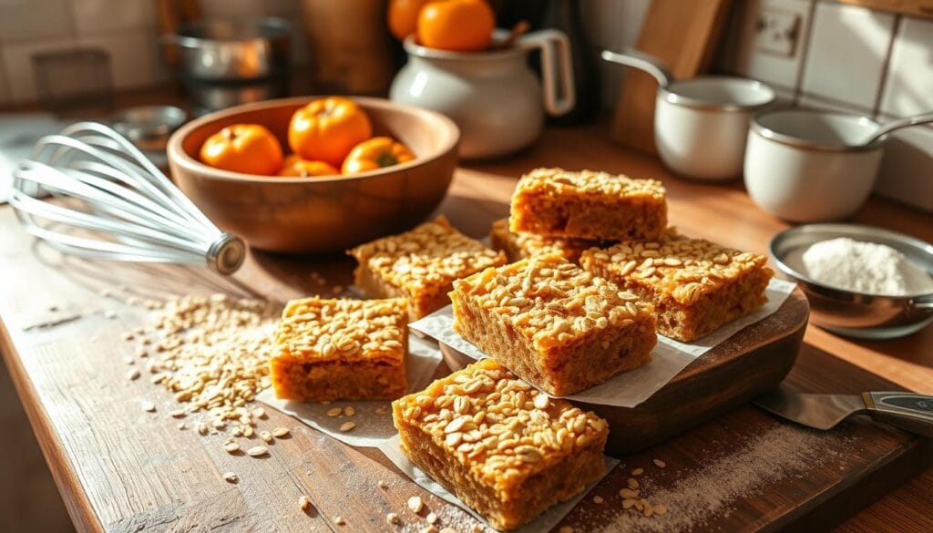 Persimmon bars with oatmeal topping recipe preparation